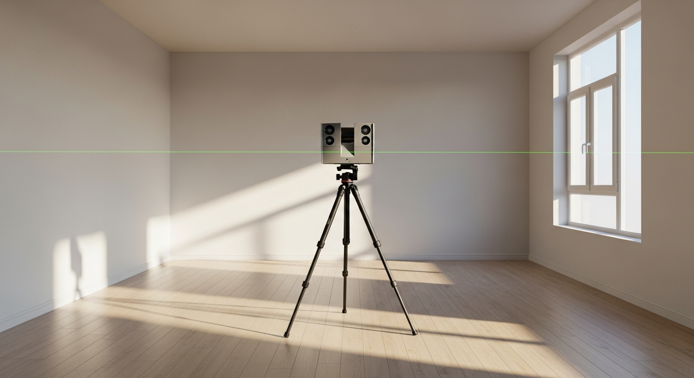 3D laser scanning records the space as a precise point cloud.