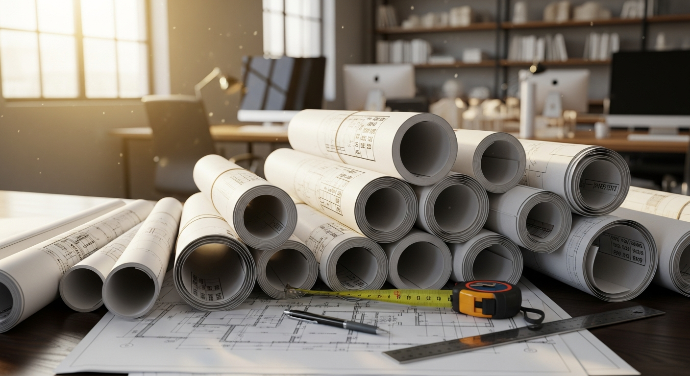 Permit-ready plan sets are delivered as PDF and DWG files.