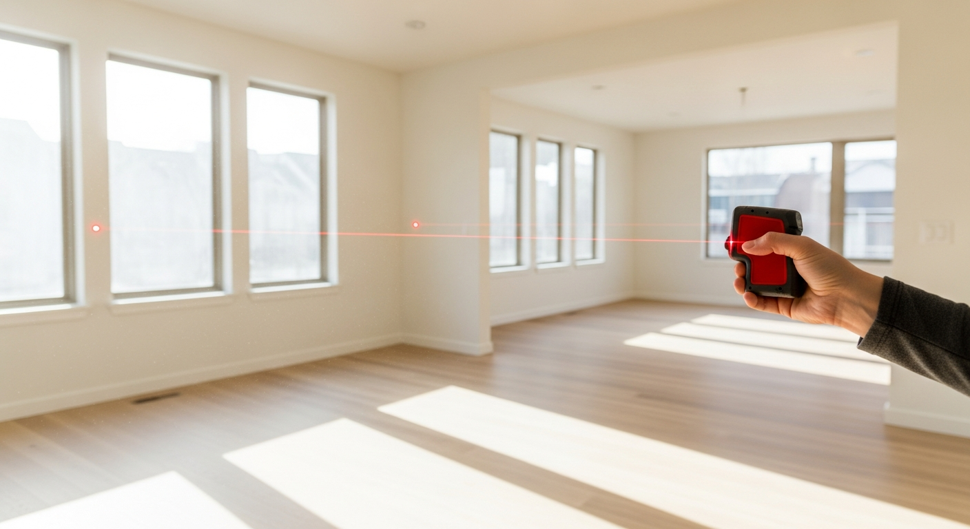 Laser measurement verifies true living area.