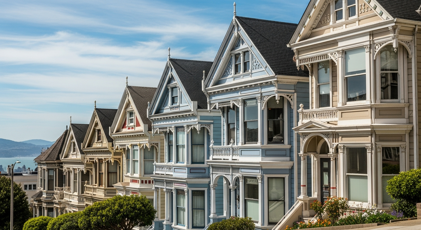 Victorian home representative of Alameda, California