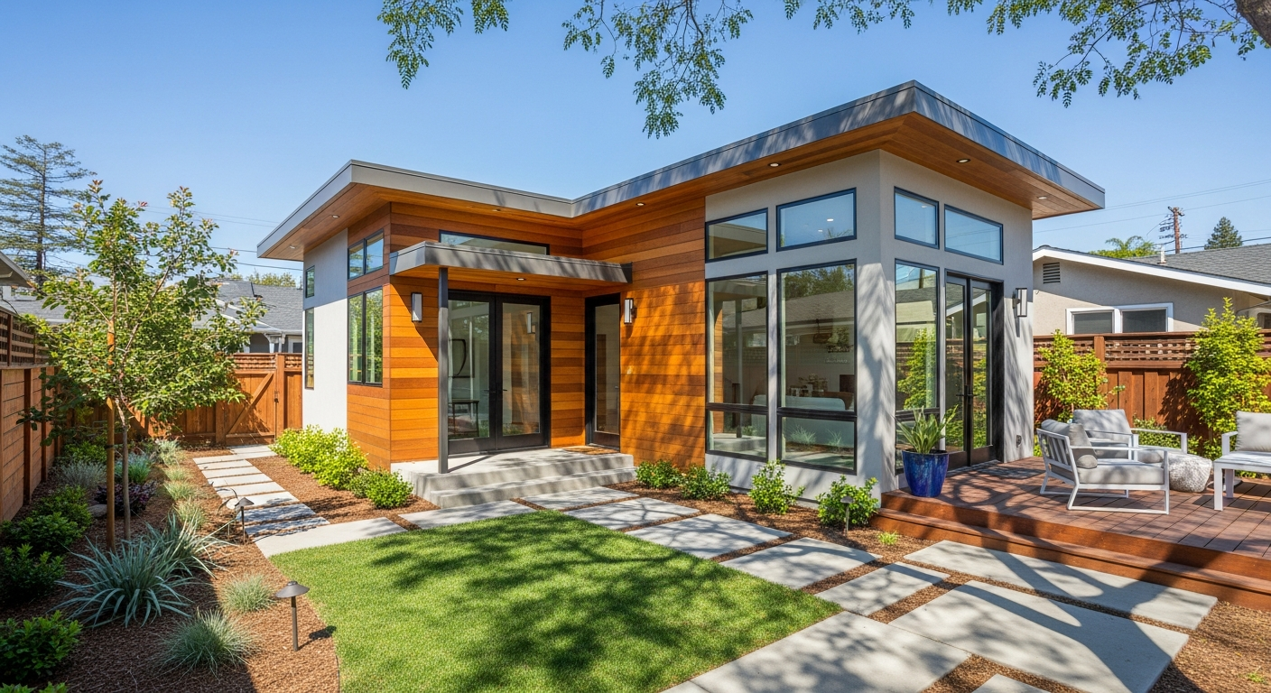 Modern accessory dwelling unit representative of Mountain View, California