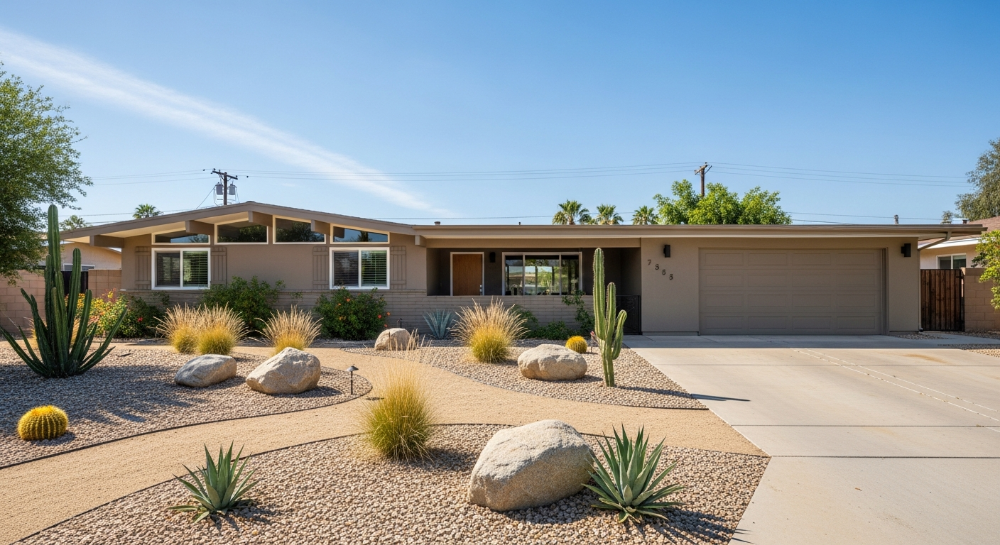 Mid-century ranch home representative of Bell, California