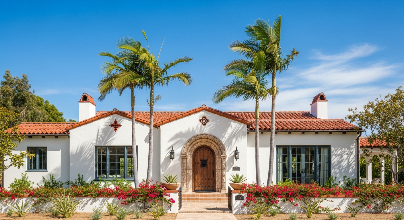 Spanish Revival home representative of Indio, California